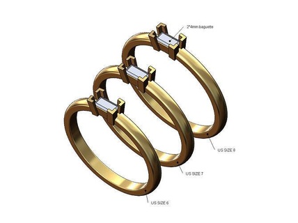 solitario junquillo diamante banda anillo Boda compromiso imprimible joyería joya oro Moda plata clásico libra esterlina 3d modelo sencillo minimalista anillos 3d print model - Mito3D