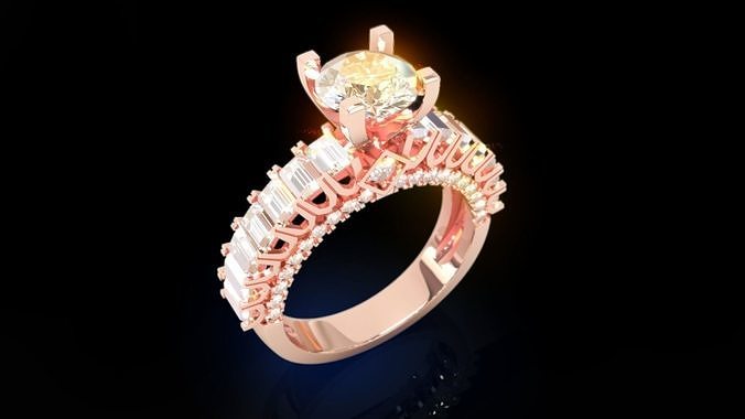 solitario junquillo mujer diamante anillo joya joyería anillos compromiso imprimible oro plata redondo cortar 3D print model - Mito3D