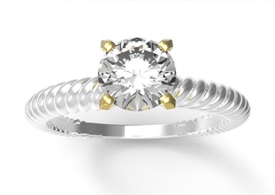 solitaire cabo platina jóias ouro precioso o engajamento gem brilhantes anel de diamante printable noivado cablering diamant luxo solitário design tonerjewelery casamento anéis 3d print model - Mito3D