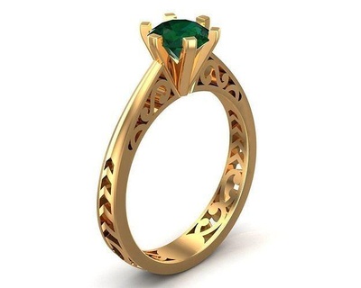 solitario intaglio oro diamante squillare gioielleria Fidanzamento anelli design stampabile sterlina moda 3d print model - Mito3D