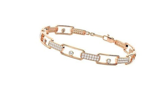 solitaire chain style high jewelry diamond bracelet 3dm stl heavy unisex printable jewel wedding jewellery luxury bracelets cuban italian 3d print model - Mito3D