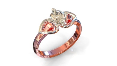 solitário coroa noivado cg28 ouro diamante anel joalheria argolas moda bague bijuterias 3d 3d print model - Mito3D
