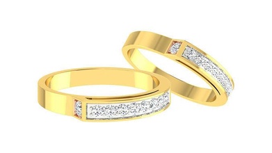 Solitaire çift grup yüzük 3d Yazdır model düğün nişan mücevher elmas altın takı yüzükler gelin damat bantlar kalp Aşk sevgili kilit yazdırılabilir 3d print model - Mito3D