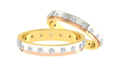 solitaire çift grup yüzük 3dm stl vermek yüzükler kombo yazdırılabilir platin elmas takı gümüş mücevher değerli gelin damat düğün parlak nişan lüks evlilik 3d print model - Mito3D