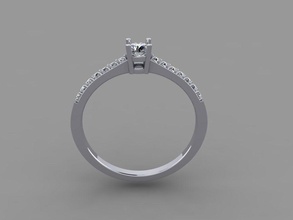 Solitaire zarif nişan yüzük Paylaş çatal incik takı grup elmas 4 moda mücevher düğün Aşk 3d print model - Mito3D