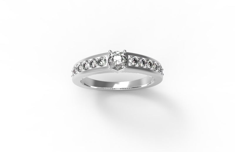 solitaire diamant 2 la joyería el platino de lujo precioso compromiso boda gem oro imprimible brillante anillo diamante moda las piedras preciosas joya los anillos 3D print model - Mito3D