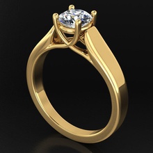 solitario con diamante 6mm anello gioielli solitaire di fidanzamento da sposa matrimonio gioiello 3dprintable anelli 3d print model - Mito3D
