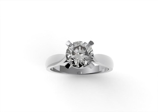 solitario 6 la joyería el platino de lujo precioso gem brillante anillo diamante oro moda y belleza solitaire boda diamondring los anillos 3d print model - Mito3D
