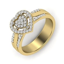 solitaire diamond art wedding engagement heart ring jewel jewells jewelery jewellery jewelry gold silver tiffany fashion gem jeweler solitare rings sterling 3d print model - Mito3D