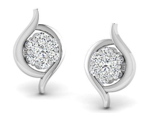 solitaire diamant boucle d'oreille bijoux argent imprimable or bague bijou engagement platine gemme mode beauté engagem boucles d'oreilles bracelet 3d print model - Mito3D