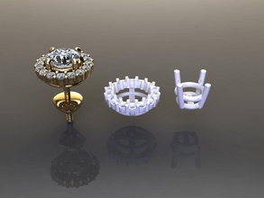 Solitär Diamant Ohrring Jacke 4mm50 Schmuck Luxus Gold zierlich Jahrgang Antiquität Mode Frauen weiblich Männer unisex 4 Zinke 4mm Juwel Trends 3d print model - Mito3D