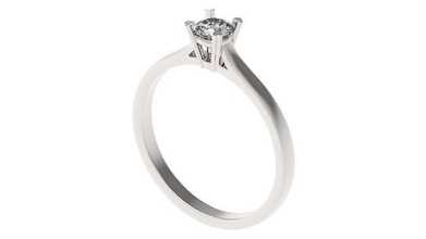 solitário diamante noivado anel Tamanho ouro platina joalheria prata imprimível brilhante argolas 3d print model - Mito3D