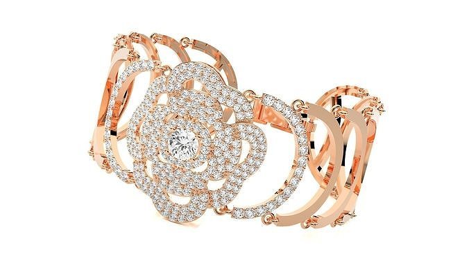solitario diamante alto gioielleria braccialetto 3dm stl esegue rendering catena pesante unisex stampabile gioiello nozze lusso braccialetti cubano italiano 3D print model - Mito3D