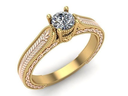 Solitaire elmas Hanımlar altın yüzük gümüş takı yüzükler mücevher düğün nişan parlak beyaz 3d yazdırılabilir gelin sterlin 3d print model - Mito3D