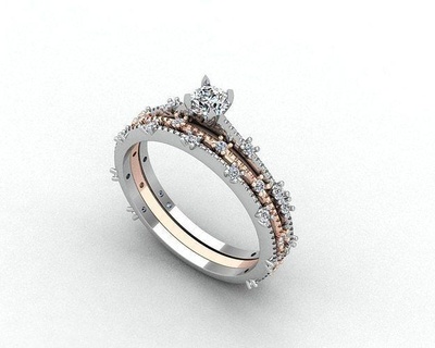 solitario diamante anillo Boda joyería anillos imprimible compromiso joya oro Moda precioso platino 3d print model - Mito3D