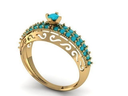 solitario diamante anillo joyería joya precioso platino lujo oro brillante regalo plata imprimible Moda dedo belleza rubí libra esterlina anillos 3d print model - Mito3D