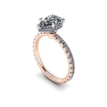solitario diamante anillo canal Pera joya compromiso Boda joyería plata oro enganchar Moda libra esterlina colgante pendiente collar belleza pendientes colgantes anillos 3d print model - Mito3D