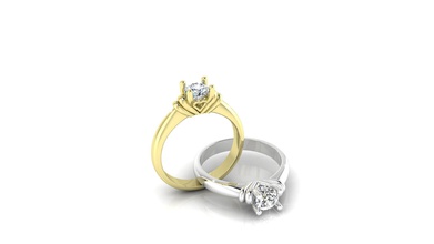 solitario anillo de diamantes corazones la joyería amor especial los solitaire compromiso boda perfecto nuevo 2016 oro las gemas blanco 3dd modelo anillos joya el diamante 3d print model - Mito3D