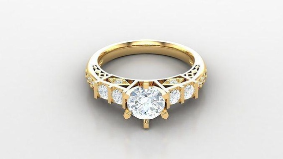 solitario diamante anillo versión 3 slt 124 mujer joyería joya compromiso Boda anillos mano diamantes pulsera hecha canalla joyeria collares diseñadora joyas diseño 3d print model - Mito3D