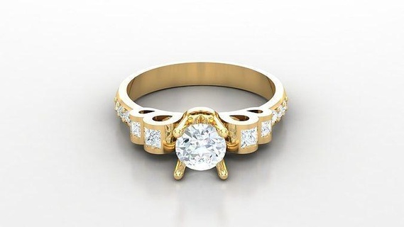 solitario diamante squillare versione 3 slt 138 donne gioielleria Fidanzamento nozze anelli fatto mano diamanti braccialetto gioielli fatti cad jewelryaddict collane designer jewelrydesign 3d print model - Mito3D