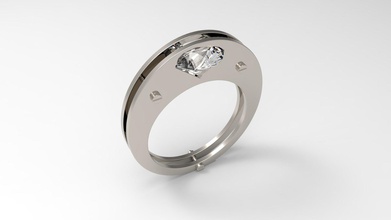 solitario anello di diamanti gioielli unico anelli puzzle antiquariato semplice 3d print model - Mito3D