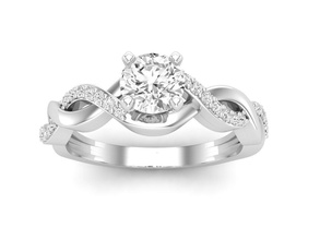 Solitär Diamant Frau Schmuck Silber Hochzeit Engagement Mode Luxus Gold Juwel Ring Sterling brillant druckbar 3d print model - Mito3D