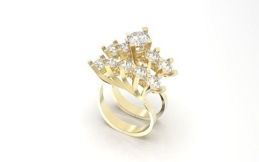 solitaire diamant femmes mod 2021 008 bijoux anneaux bague engagement or stéréolithographie rhinocéros imprimable 3d print model - Mito3D