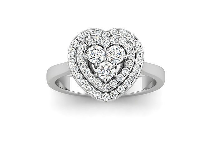 solitario alone cuore squillare 3dm stl obj fbx render dettagli gioiello Fidanzamento gioielleria nozze eternità prezioso anelli gemma pietre oro pietra preziosa diamante capi abbigliamento 3D print model - Mito3D