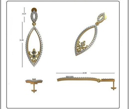 Solitär Ohrringe Ohrring Schmuck Juwel Silber druckbar brillant Gold Diamant Ring Armband Mode Schönheit Sterling vintag Hochzeit 3d print model - Mito3D