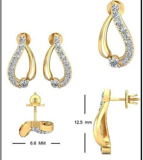 Solitaire küpe kar tanesi takı detay kış kolye yüzük elmaslar yuvarlak taşlar klasik parlak altın moda taşınabilir ışık 3d print model - Mito3D