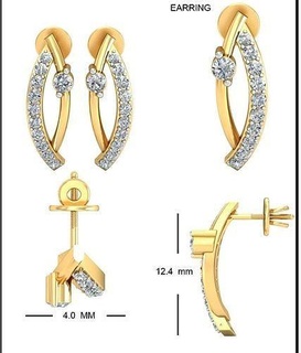 Solitaire küpe kar tanesi takı detay kış kolye yüzük elmaslar yuvarlak taşlar klasik parlak altın moda taşınabilir ışık 3d print model - Mito3D