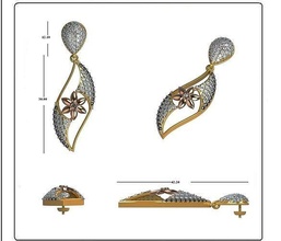 solitario pendientes arete joyería joya plata imprimible brillante oro diamante anillo pulsera moda belleza libra esterlina diamante vendimia boda 3d print model - Mito3D