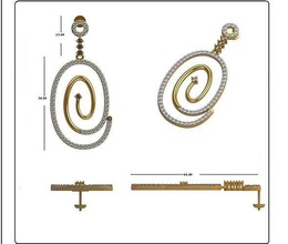 solitario orecchini gioielleria Stampa 3dprinted stampabile design gioiello d'oro moda stampa oro prototipazione argento donne gemma diamante orecchino anelli 3d print model - Mito3D