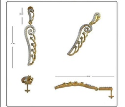 solitario orecchini 3dm stl obj fbx render dettagli perno orecchino diamante 4 polo gioielleria gioiello lusso oro moda tendenze antico mescolare taglia donne Uomini Accessori 3d print model - Mito3D