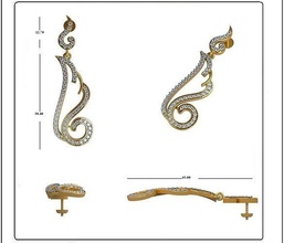 Solitär Ohrringe Ohrring Schmuck Juwel Silber druckbar brillant Gold Diamant Ring Armband Mode Schönheit Sterling Kleidung Hochzeit 3d print model - Mito3D