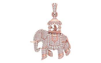 solitario elefante pendente 3dm stl obj fbx render dettagli collana gioielleria diamante argento oro stampabile gioiello gemma Fidanzamento ciondoli 3d print model - Mito3D