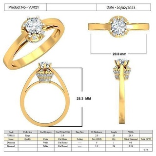 solitario engagement vjr21 diseñadora joyas diseño oro plata imprimible anillos diamante anillo joyería joya Boda compromiso platino mueble brillante colgante pendiente moderno 3d print model - Mito3D
