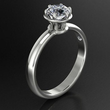 solitär engagement diamant mm ring brillant hochzeit schmuck karat juwel klassisch 6 zinken ringe 3d print model - Mito3D