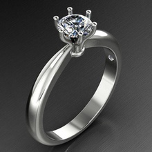 solitario di fidanzamento anello diamanti 6-polo testa gioielli solitaire classico stile italiano gioiello matrimonio mezzo carato le signore oro diamante in bianco prototipazione anelli 3d print model - Mito3D