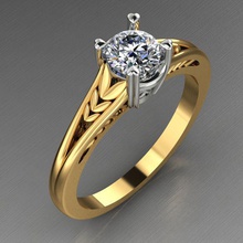 solitaire engagement diamond ring split decor shank jewelry carat platinum brillante 4 prong jewellery brilliant rings 3d print model - Mito3D