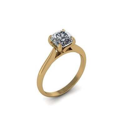 solitaire engagement bague anneaux or bijoux imprimable argent diamant gemme mode platine engagem brillant 3d print model - Mito3D