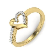 solitär engagement herz ring karat schmuck ringe cad usa kanada brillant versprechen druckbar diamant mode gitter mossonait gold 3d print model - Mito3D