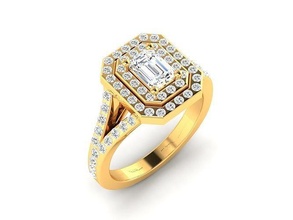 Solitär Engagement Ring Ringe Sterling druckbar Diamant Platin brillant Hochzeit Juwel Schmuck Silber zart Licht Gold Weiß 3d print model - Mito3D