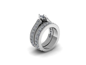 solitario compromiso anillo diamante dorado plata joyería joya anillos 3d print model - Mito3D