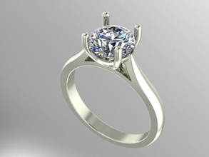 solitaire engagement ring jewelry diamond printable rings 3d print model - Mito3D