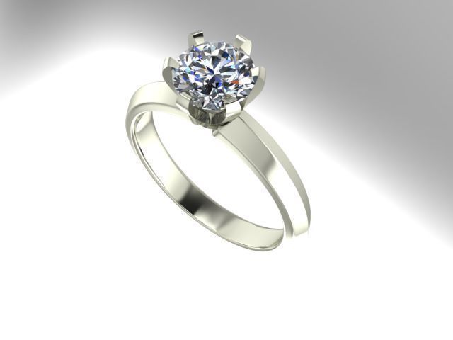 solitario anillo de compromiso la joyería solitaire imprimible diamante los anillos 3D print model - Mito3D