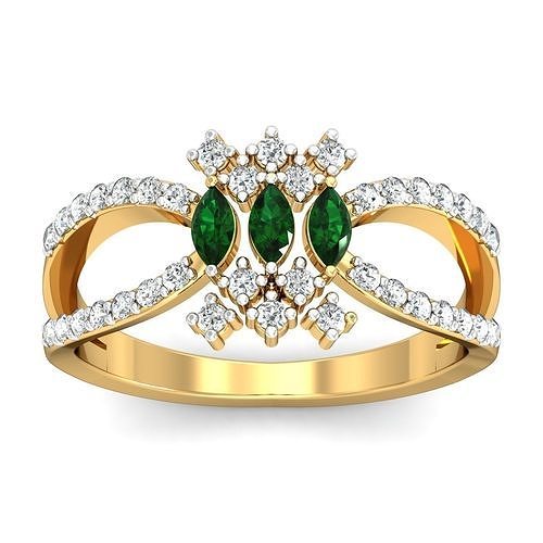 Solitär Engagement Ring Ringe Juwel Hochzeit Schmuck druckbar Diamant Silber Gold Sterling Weiß brillant Armreif 3D print model - Mito3D