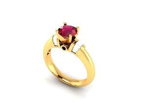 Solitär Engagement Ring Juwel Schmuck Diamant brillant Mode Schönheit Gold Tiffany Silber Ringe druckbar Kleidung 3d print model - Mito3D
