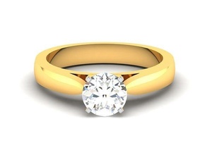 solitario compromiso anillo joyería joya banda mujer boda oro diamante moda anillos abultar colección 3d print model - Mito3D