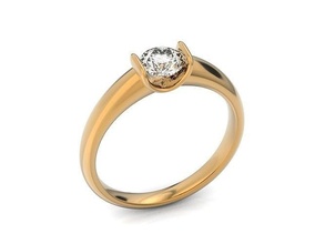 solitaire engagement bague bijou gemme diamant or engagem mode bijoux mariage brillant beauté 3d print model - Mito3D